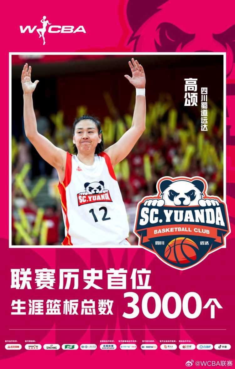 十八載鑄就傳奇！WCBA官方：高頌榮膺聯(lián)賽歷史首位籃板達3000球員
