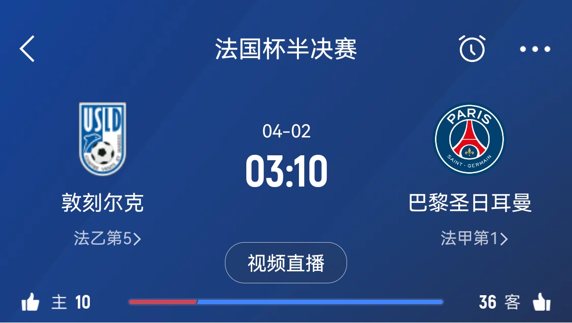 繼續(xù)大撤退？法國(guó)杯半決賽敦刻爾克挑戰(zhàn)巴黎，此前連續(xù)逆轉(zhuǎn)法甲隊(duì)
